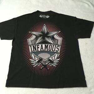 Infamous Mens T Shirt XL Black Short Sleeve Skate Star grapgic artist design
